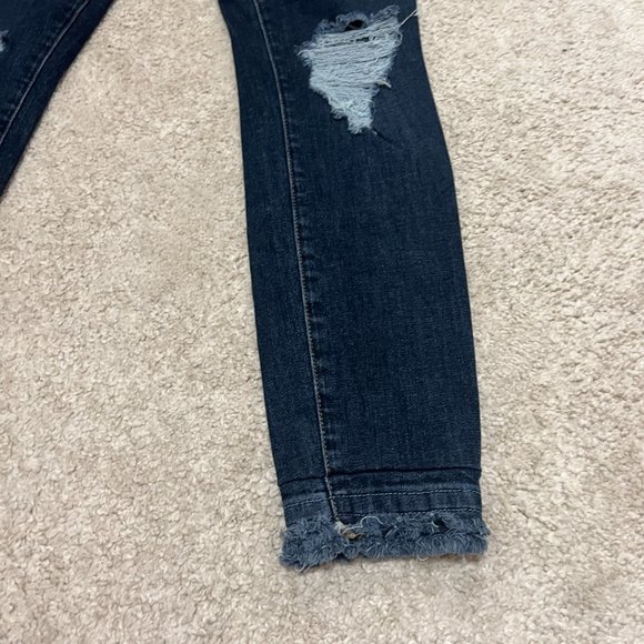 Frame Denim Jeans Size 25 Le High Skinny Montclair Distressed Hi Rise Dark Wash - Picture 5 of 11